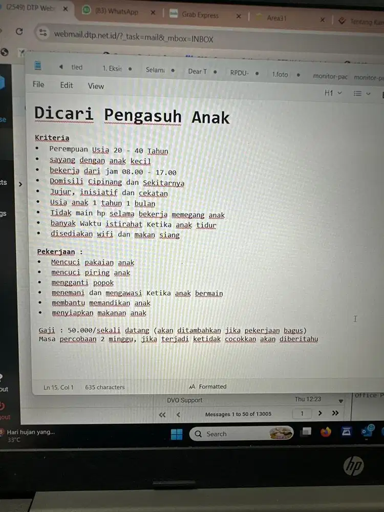 Pengasuh Balita Usia 1 Tahun 1 Bulan