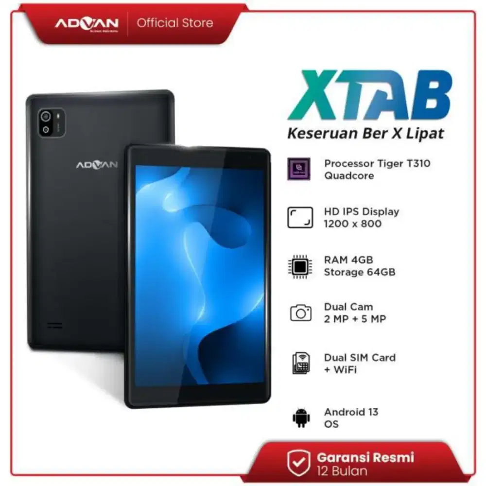 ADVAN XTAB - RAM 4GB/64GB - 8 inchi HD IPS -Batt 4000 mAh