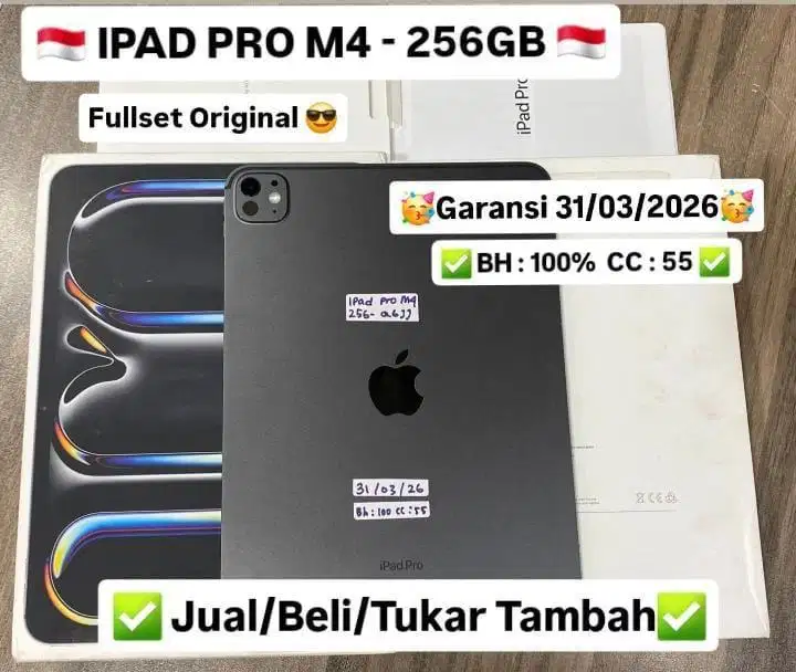 Ipad pro m4 256gb 11 inch wifi only bisa di cicil 0%