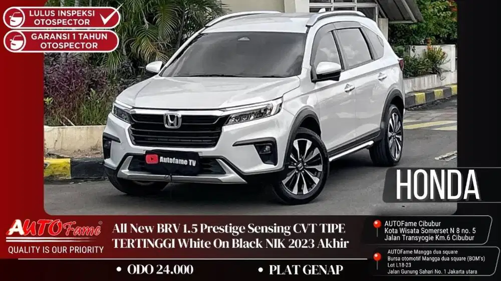Honda BRV 1.5 Prestige Sensing CVT TIPE TERTINGGI NIK 2023