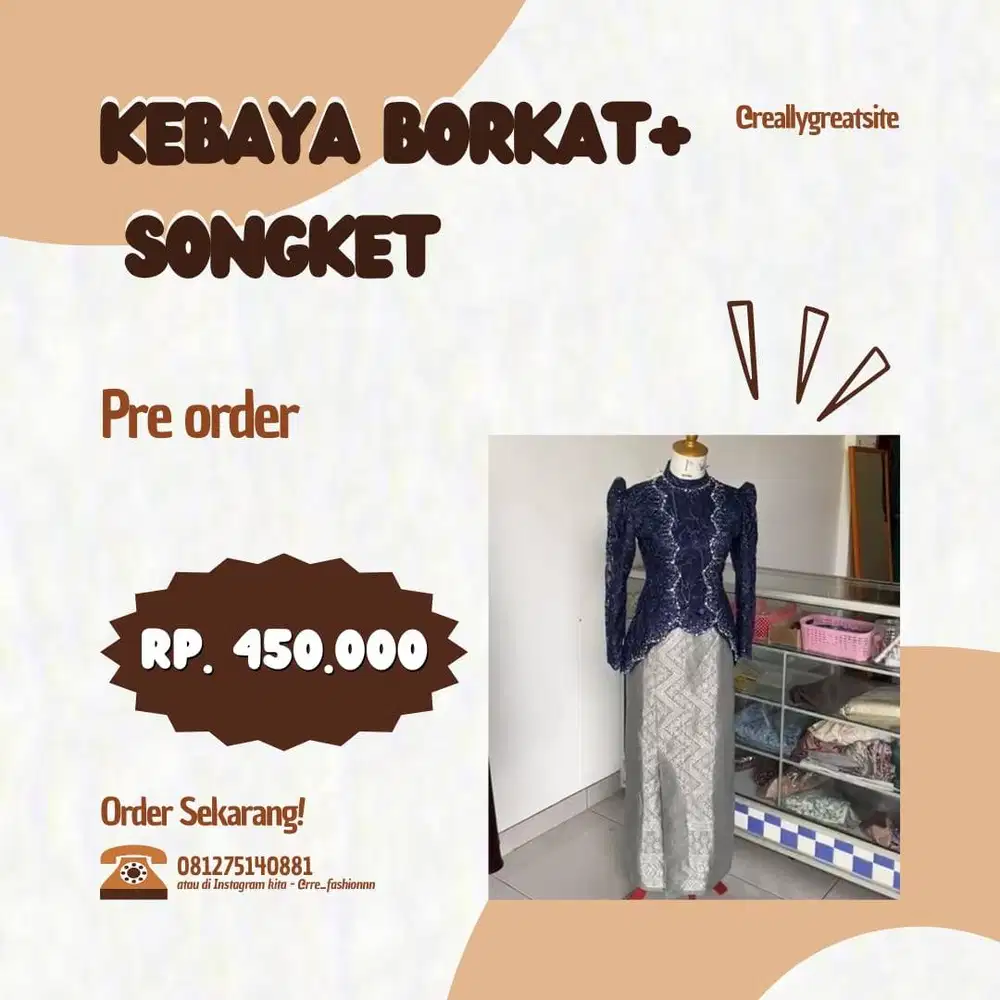 KEBAYA MODREN BROKAT = ROK