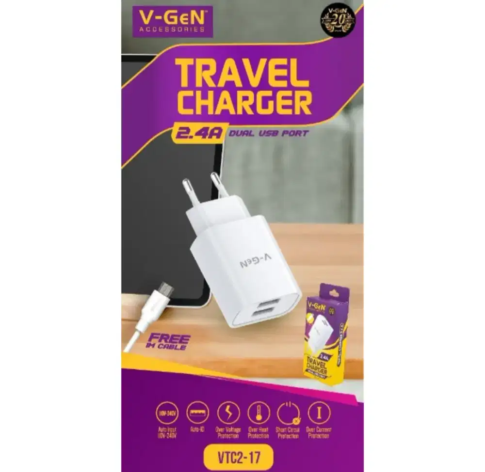 Vgen travel charger VTC2-17