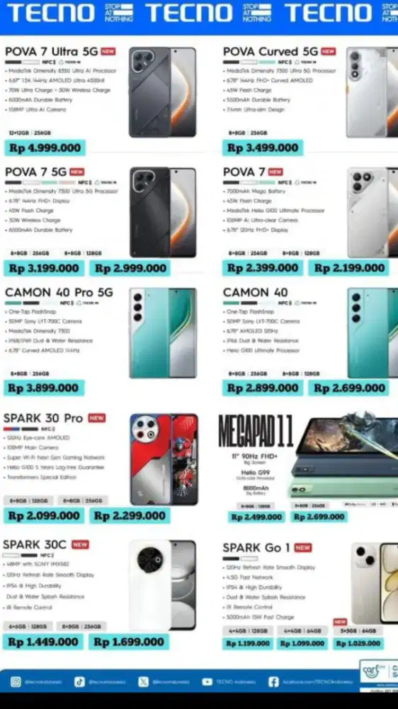 CICILAN TECNO PROMO SPESIAL BUNGA RINGAN 0%