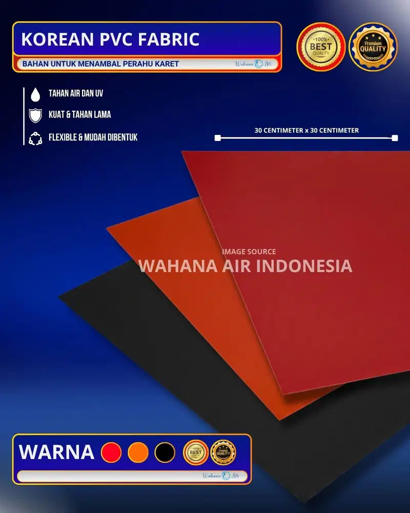PVC Korea 1100gsm 0.9mm | Bahan Tambal Perahu Karet Profesional 30x30c