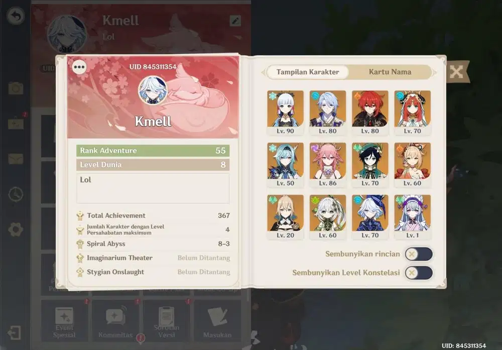 Jual akun genshin impact