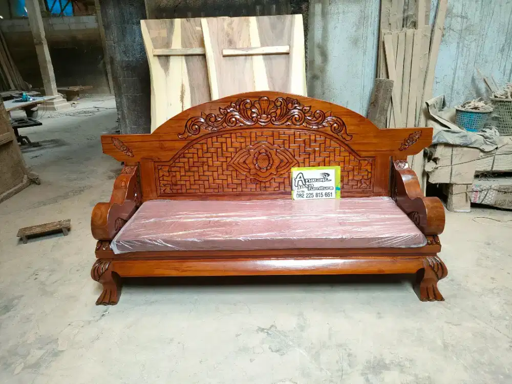Bangku jumbo set matras full kayu jati
