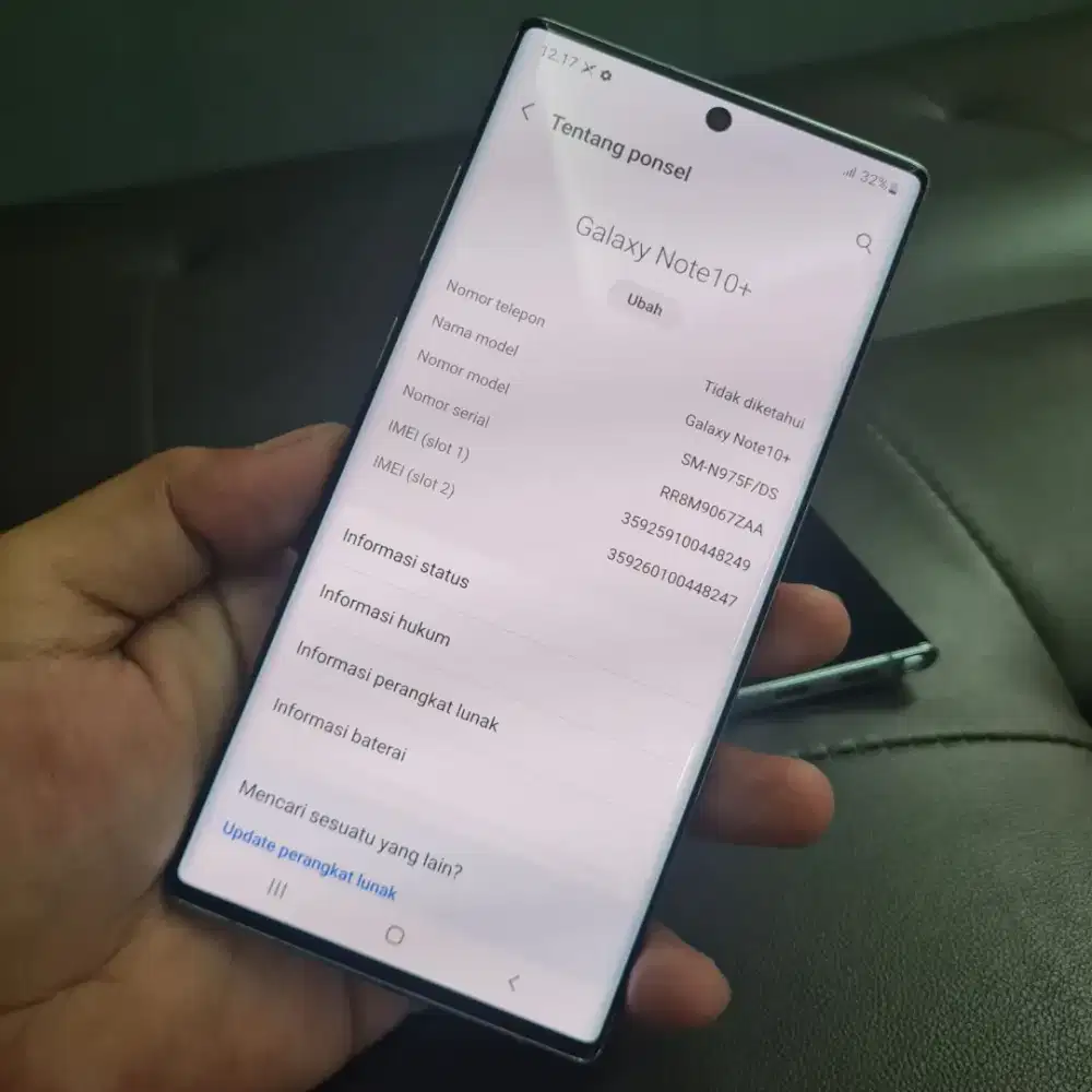 SAMSUNG GALAXY NOT 10 PLUS 12/256 SEIN SECOND RESMI ORIGINAL
