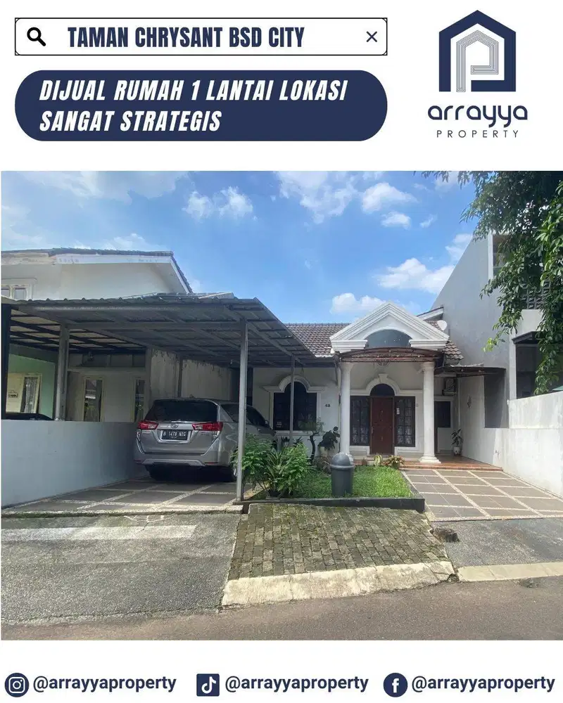 RUMAH 1 LANTAI CLUSTER TAMAN CHRYSANT BSD *MRB55*