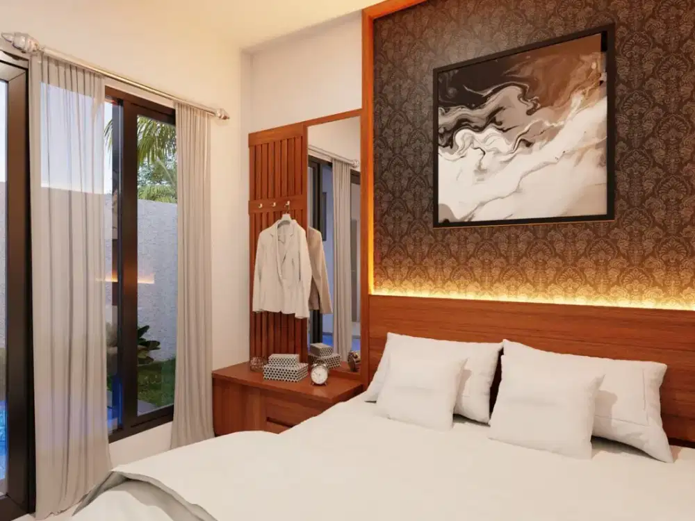 Rumah villa kota batu BONUS private pool gaya jawa modern