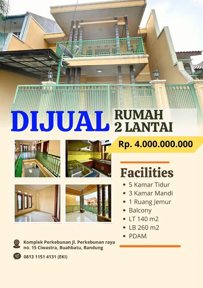 DIJUAL Rumah 2lantai 5KT+3KM