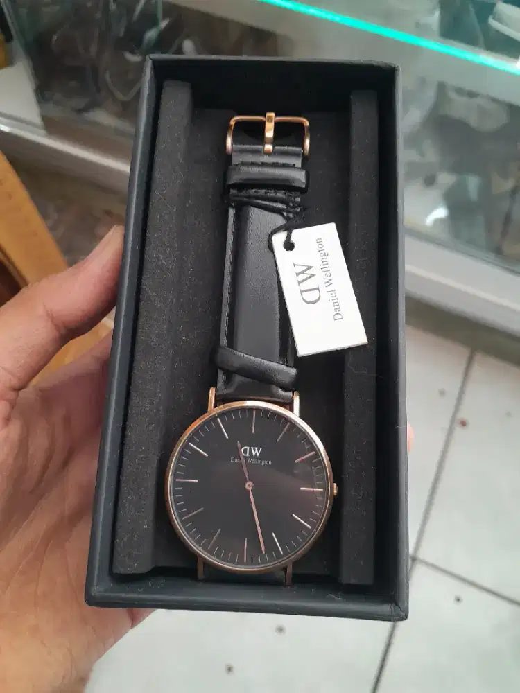 Jam Daniel Wellington Starp Leather Black Mens Original