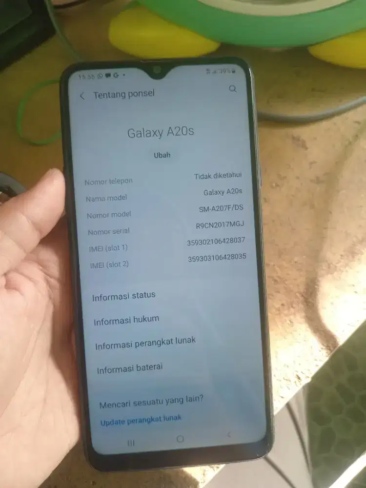 Samsung a20s kondisi hp sesuai dipoto