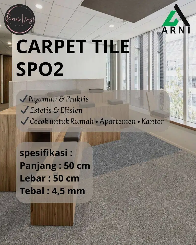 Carpet Tile SPO2 50x50 cm | Karpet Lantai Praktis, Nyaman & Estetis