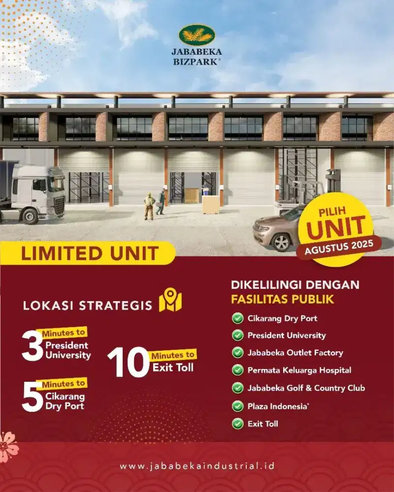 JUAL CEPAT BANGUNAN MULTIGUNA 3IN1 BIZPARK JABABEKA FREE DP 10%