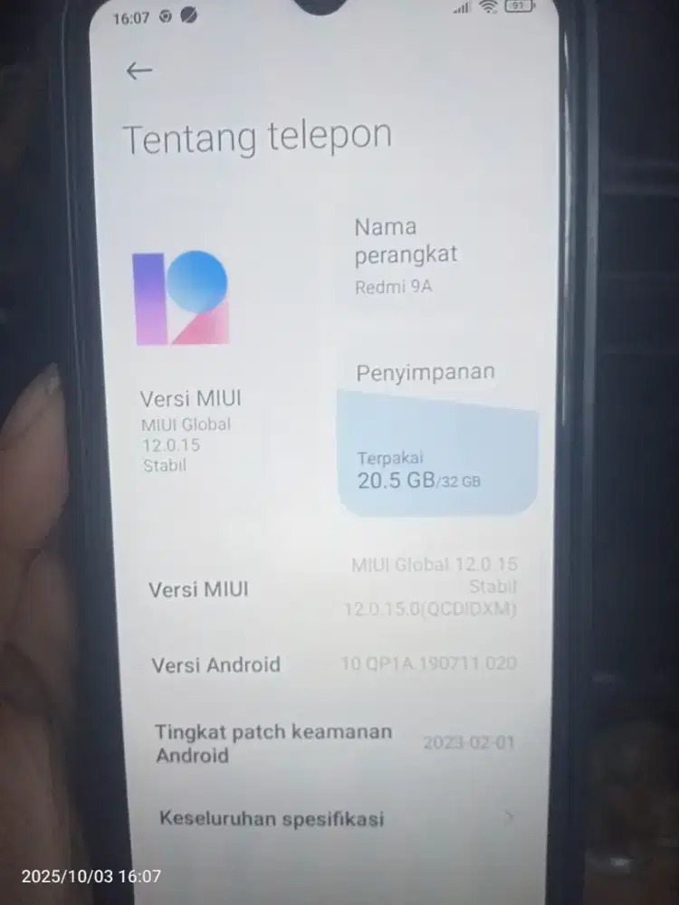 Handphone redmi 9a