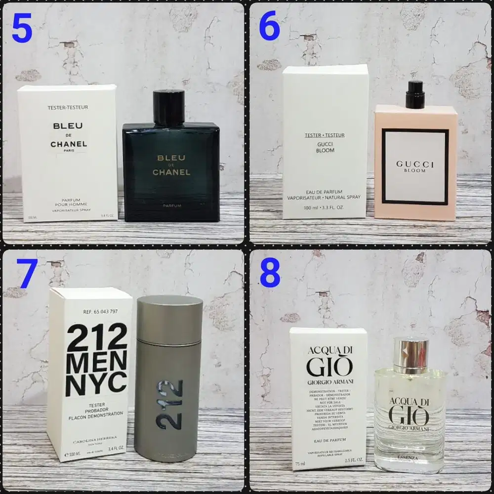 Parfum original tester dengan box tulisan TESTER