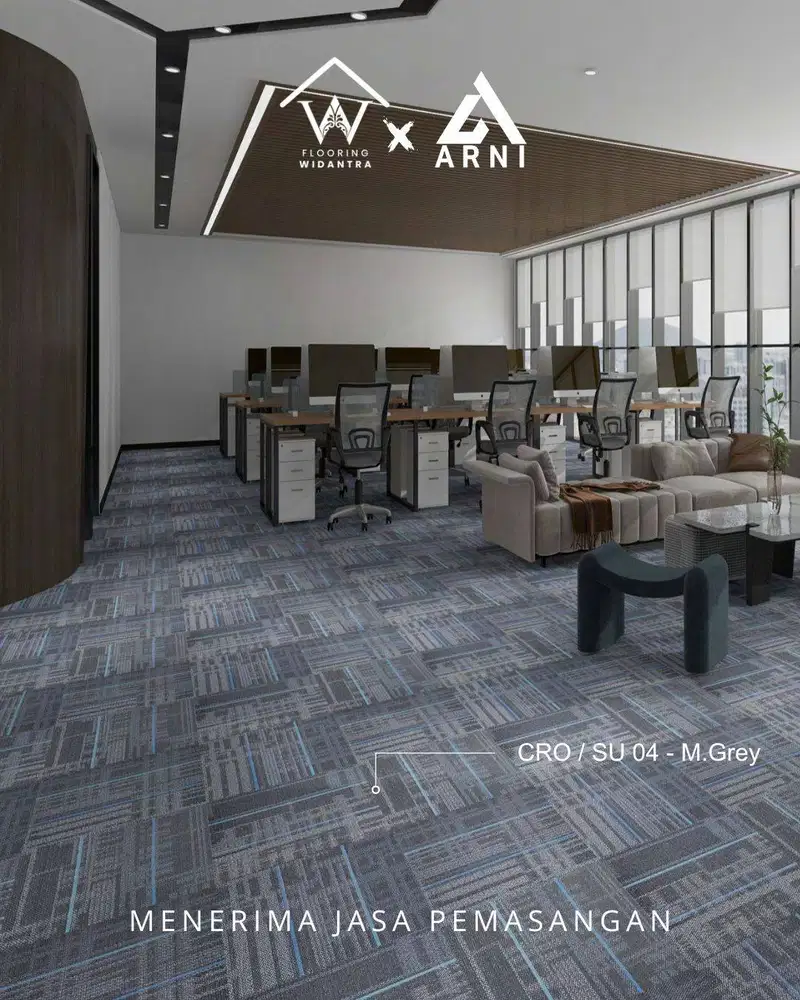 KARPET TILE LANTAI CROSS LINE 50 x 50 cm
