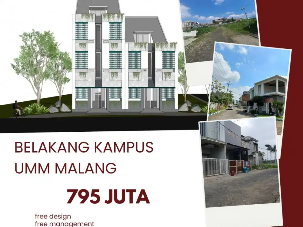 Kost Siap Bangun Belakang Kampus UMM, Garansi Passive Income