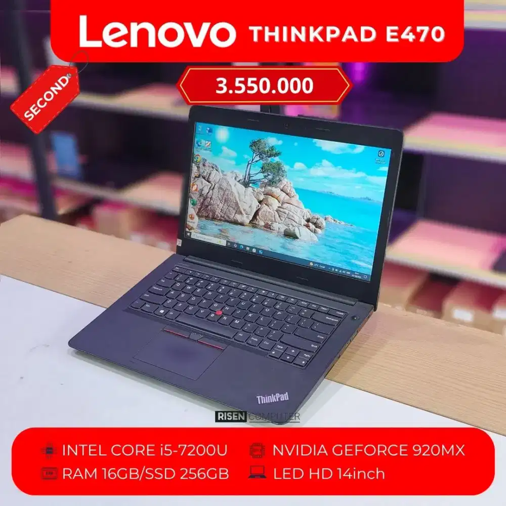LENOVO THINKPAD E470 Intel Core I5-7200U HD 14inch RAM 16GB SSD 256GB
