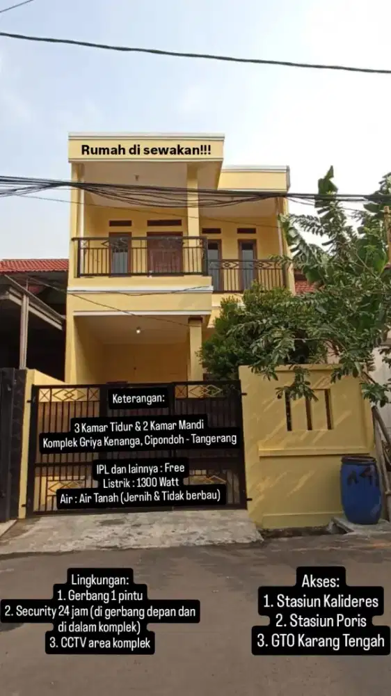 Disewakan rumah di kompleks griya kenanga Cipondoh