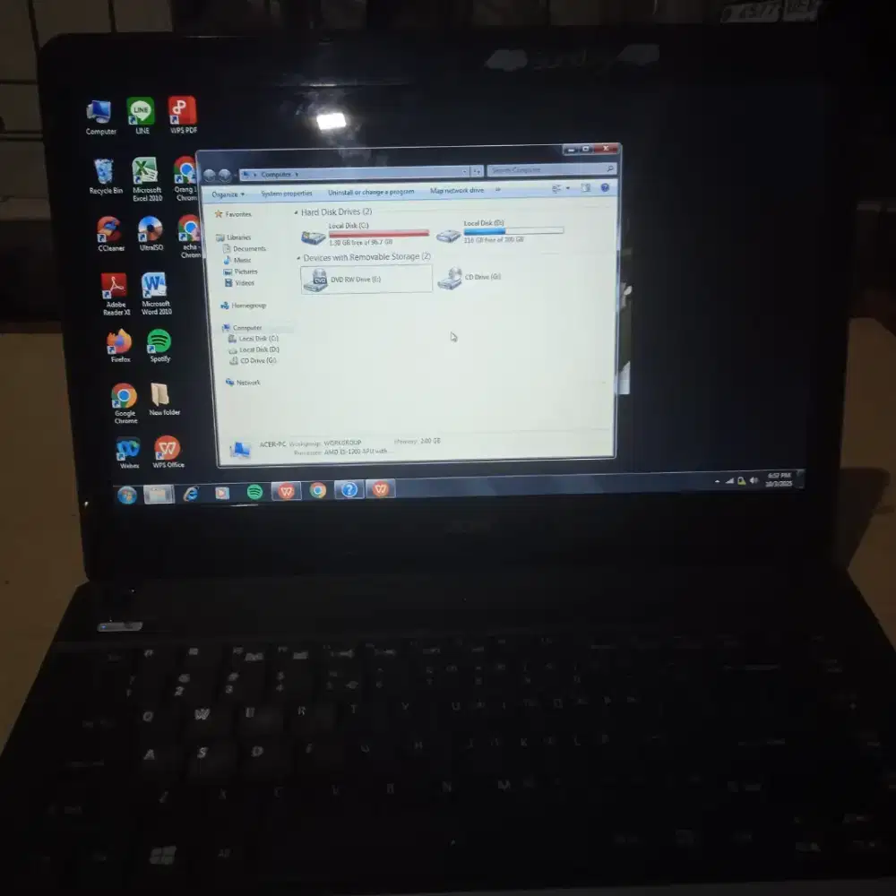 Laptop Acer window 7