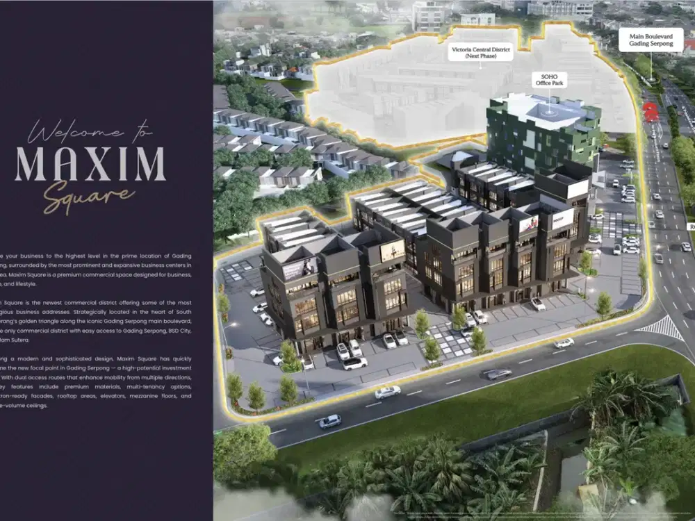 Jual Ruko Gandeng Maxim 2 Muka di Jalan Utama Gading Serpong