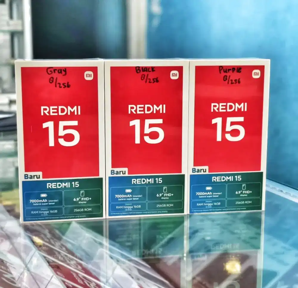 REDMI 15 8/256 NEW SEGEL PROMO TERMURAH FRESH UNIT