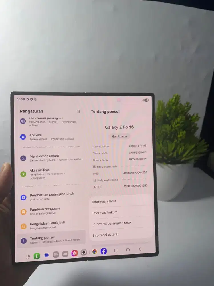 SAMSUNG Z FOLD 6 5G RAM 12/256GB ORIGINAL SEIN NORMAL
