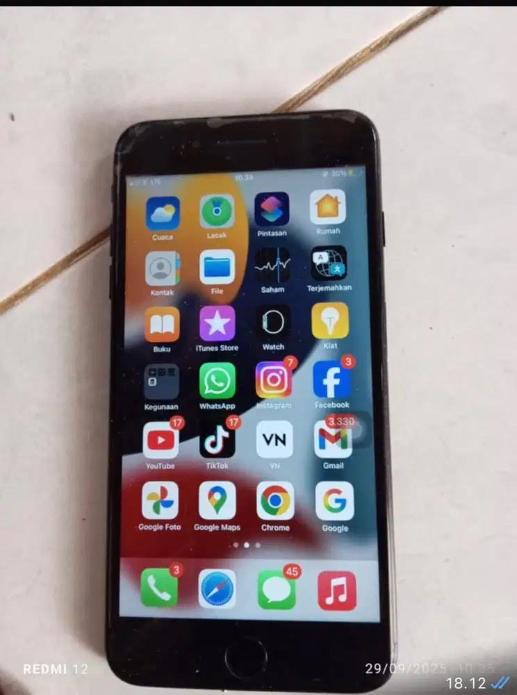 Ip 7+ 128 gb inter all op minus wifi off home off, 1jt