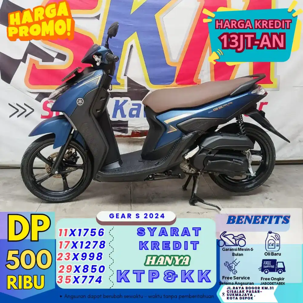 (Yamaha Gear 2024 , Garansi mesin 6 bulan free Service)