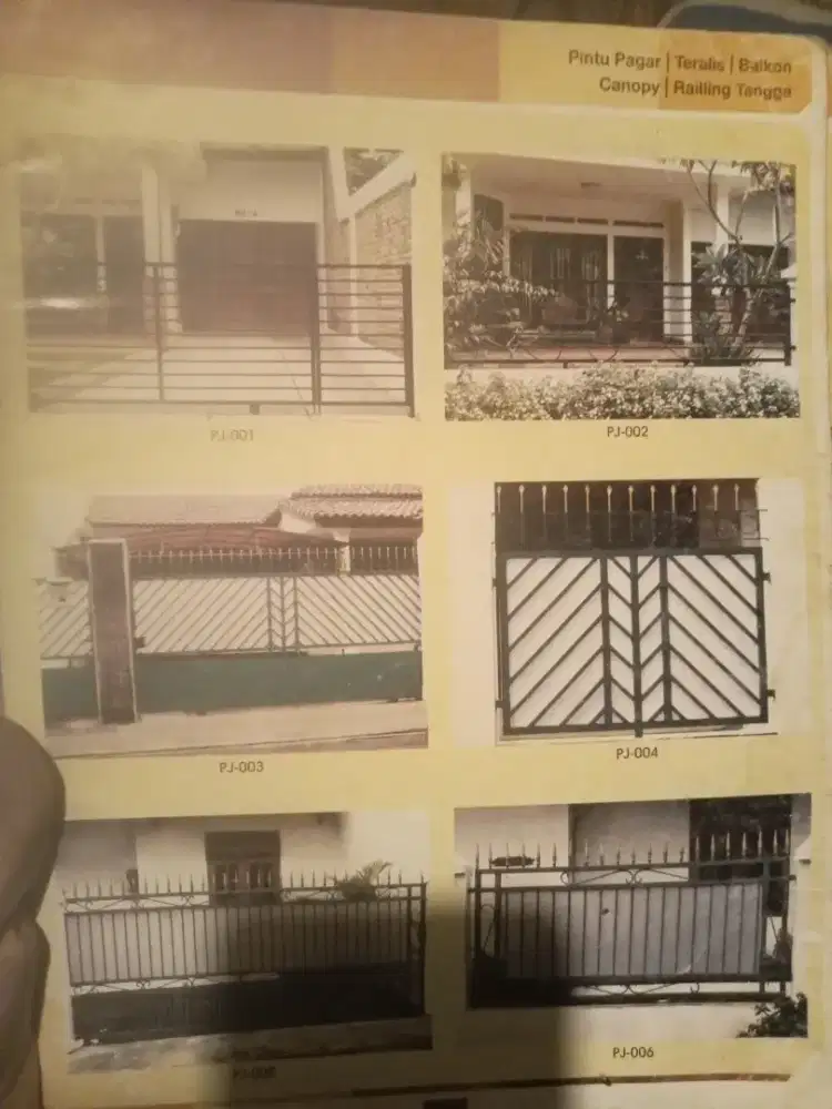 Pintu pagar,teralis,balkon,canopy,railing tangga