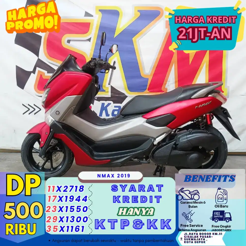 ( nmax tahun 2019 dp:500 garansi mesin 6bulan cash credit