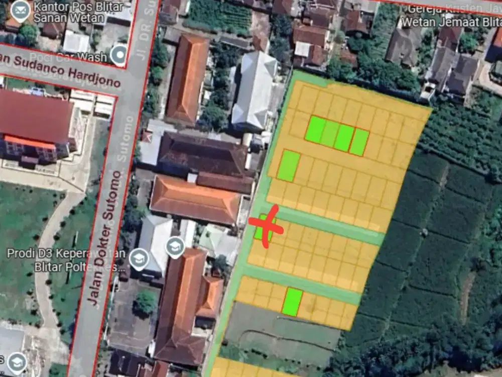 Di Jual tanah,Ready Tanah Tengah Kota Blitar ,SHM siap di balik nama