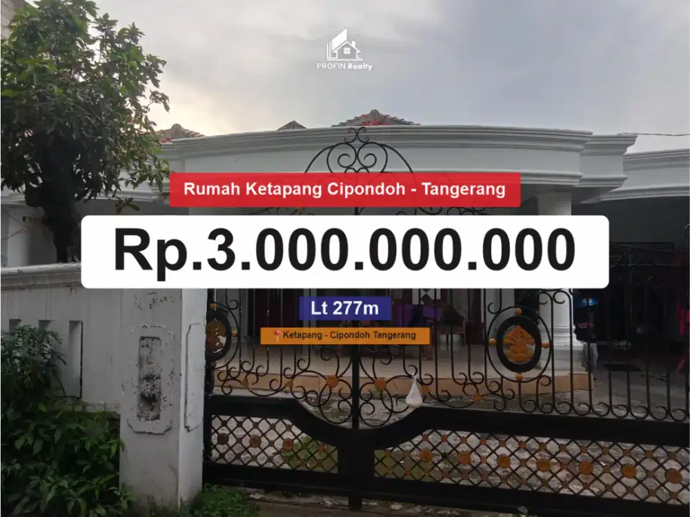 Rumah Cipondoh Tangerang Luas 277m murah banget