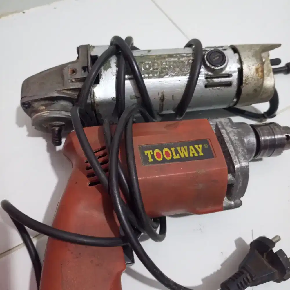 Dijual gerinda merk modern dan bor 10 mm merk toolway