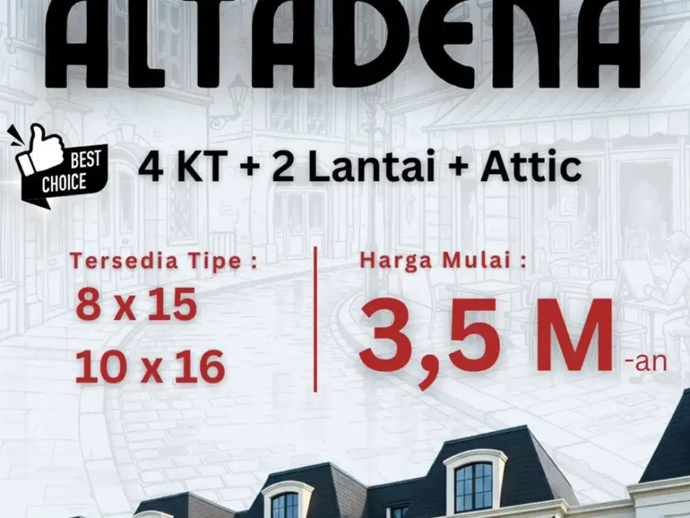 Rumah Altadena 3 lantai 4 kamar tidur 3 M di Gading Serpong Bsd