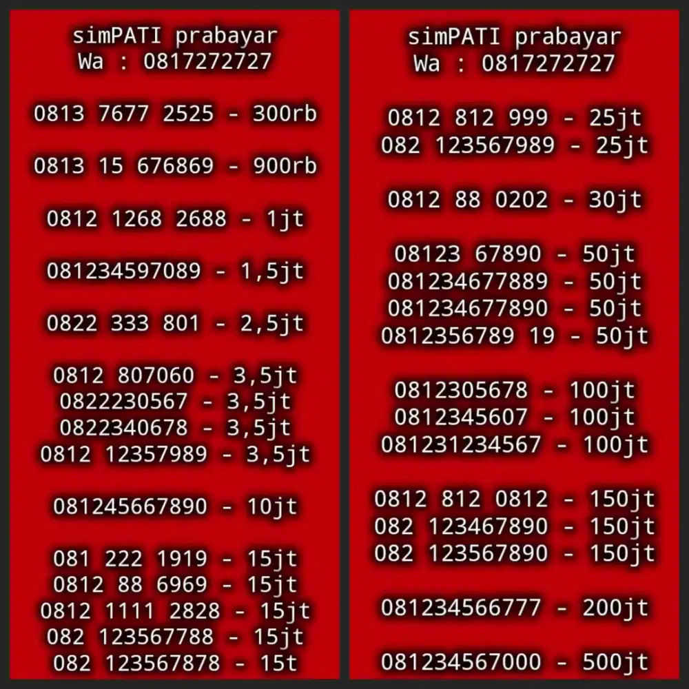 NOMOR CANTIK SIMPATI