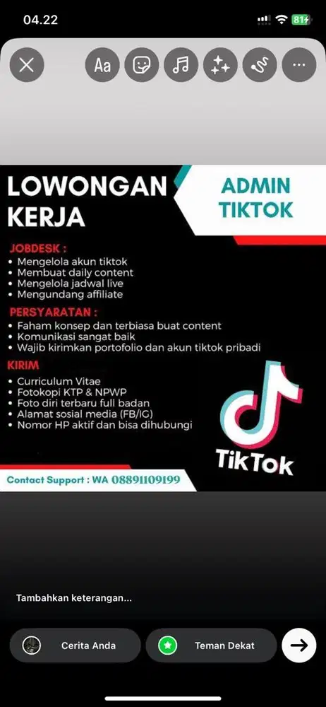 LOKER ADMIN BUAT YANG SERIUS