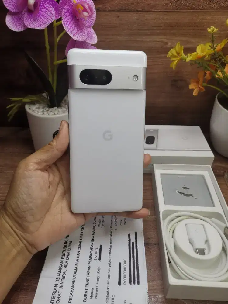 Google pixel 7 white 128 gb mulus 99% full set original faktur becuk