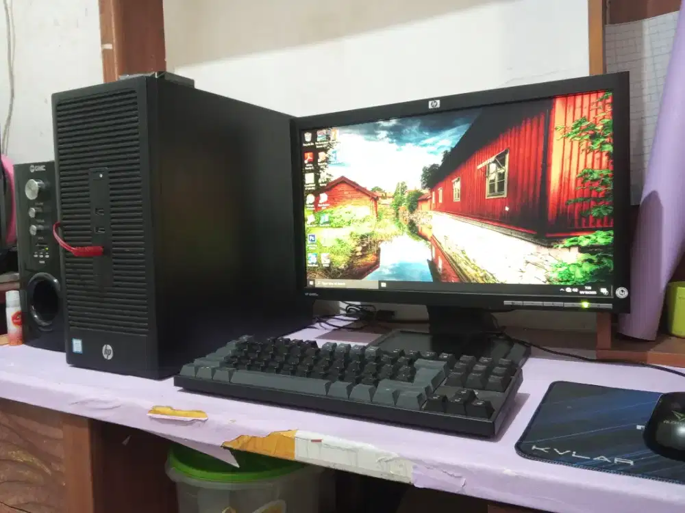 Pc gaming HP / intel core i3 gen6 + ram 8gb ddr4 + monitor 19inch