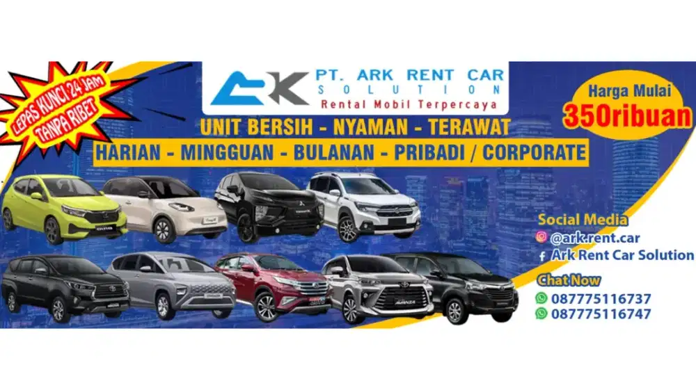 RENTAL MOBIL LEPAS KUNCI TERBAIK JABODETABEK | MULAI 300rb