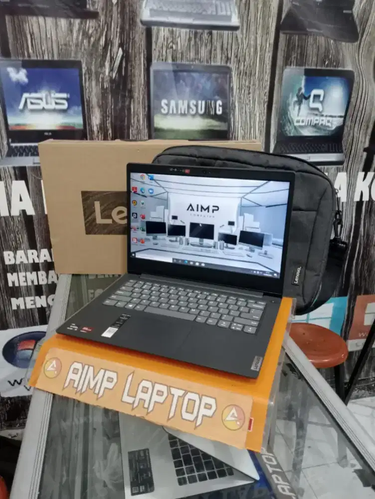 Laptop lenovo ryzen 3 4000series fullset mulus bergaransi