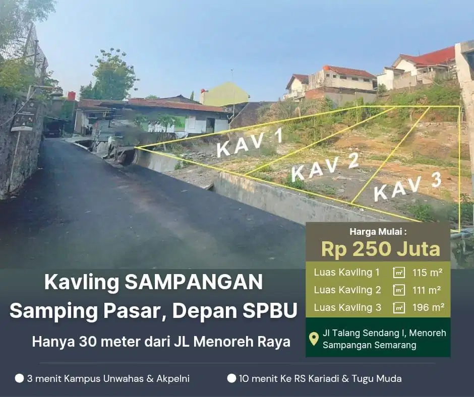 Tanah gajahmungkur sampangan depan SPBU Menoreh