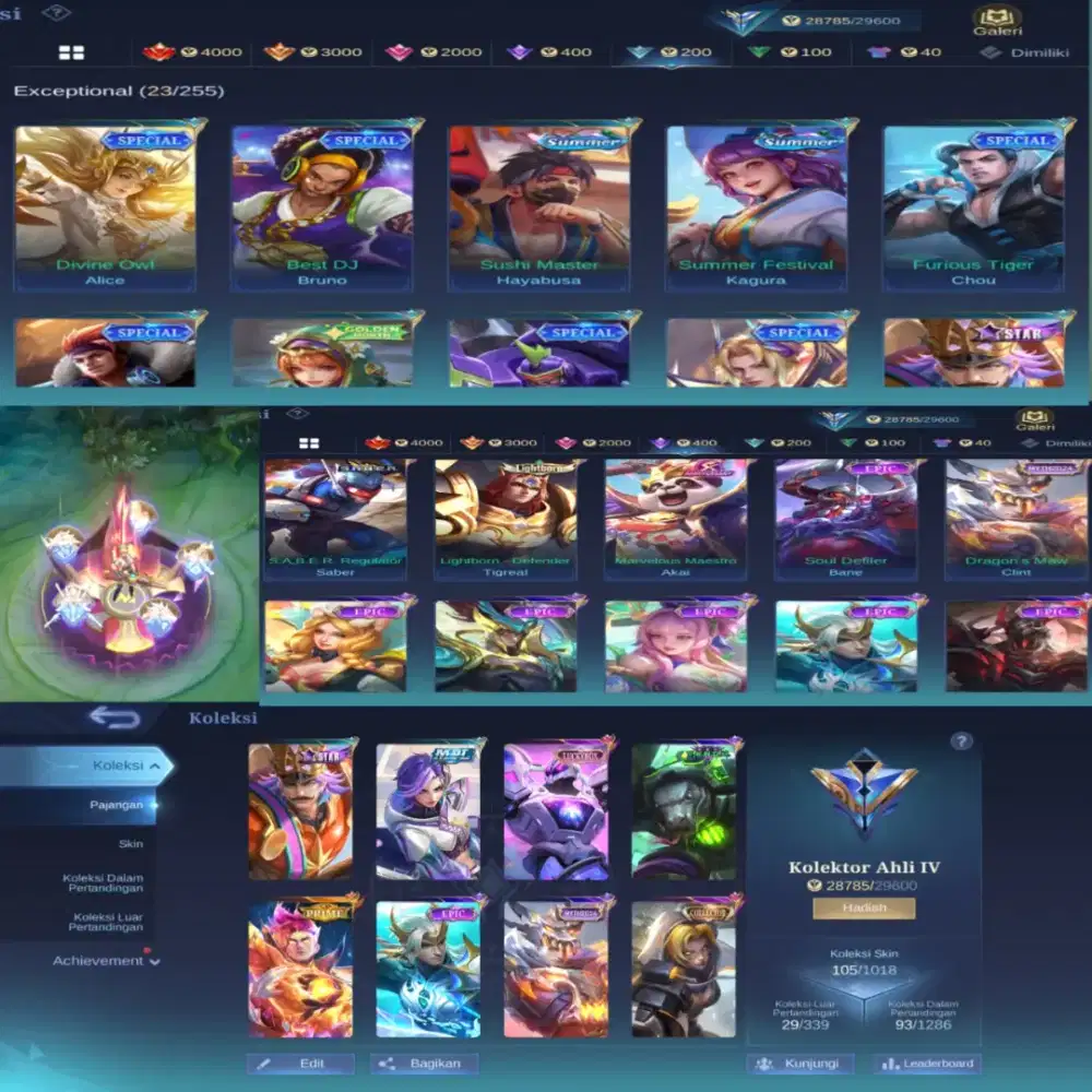 Di jual akun mobile legend