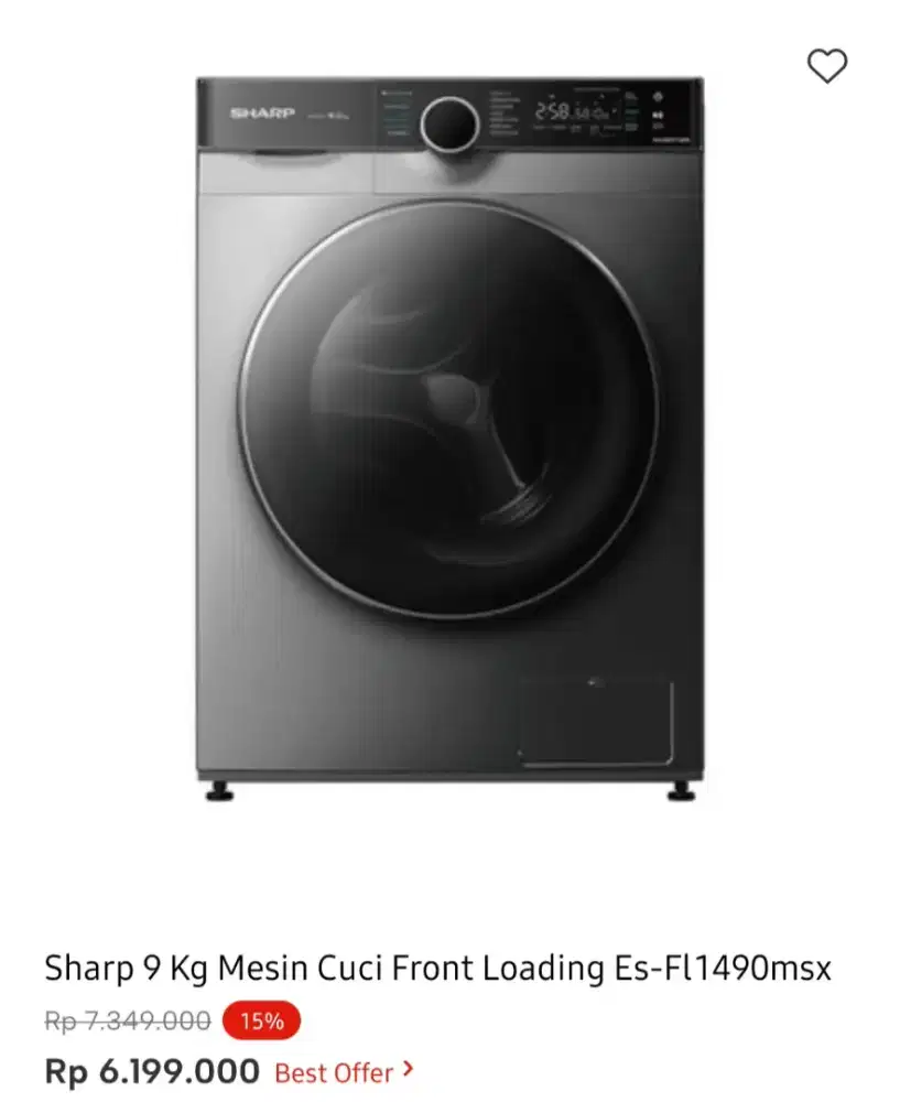 WM SHARP FRONT LOAD 9KG