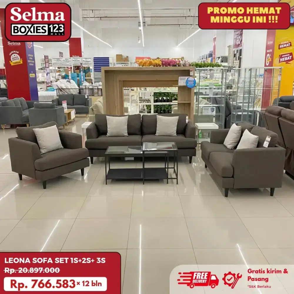 Set sofa ruang tamu dark brown