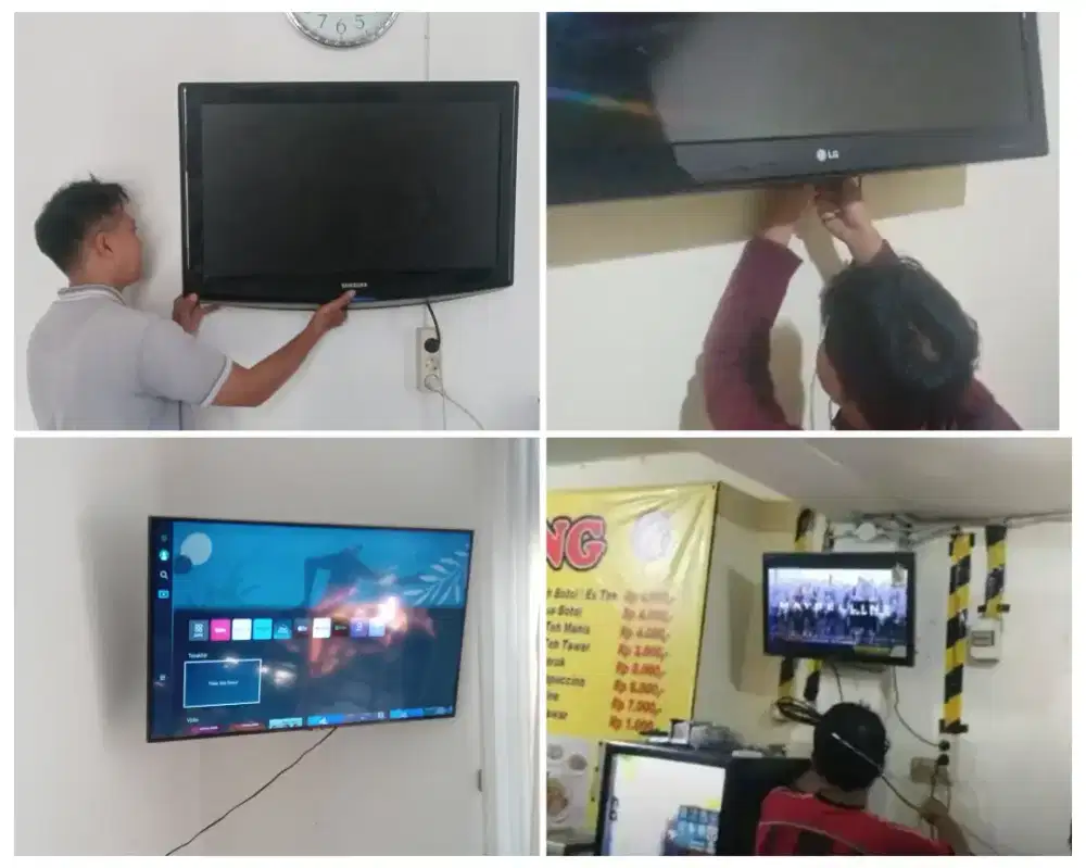 Pasangkan bracket dan Braket plus pasang terima rapih breket led tv