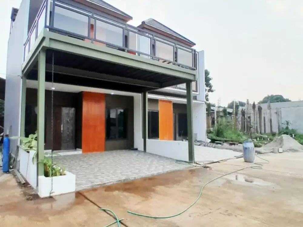 Rumah baru modern glass pecah SHM siap KPR free biaya2