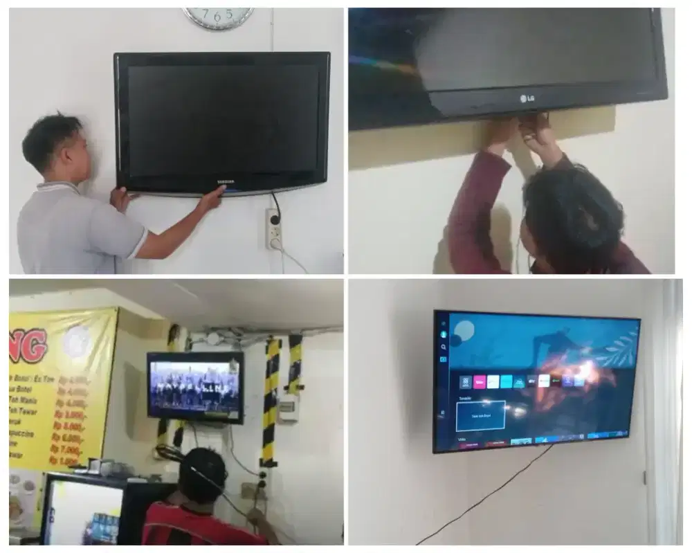 Pasangkan bracket dan Braket plus pasang terima rapih breket led tv