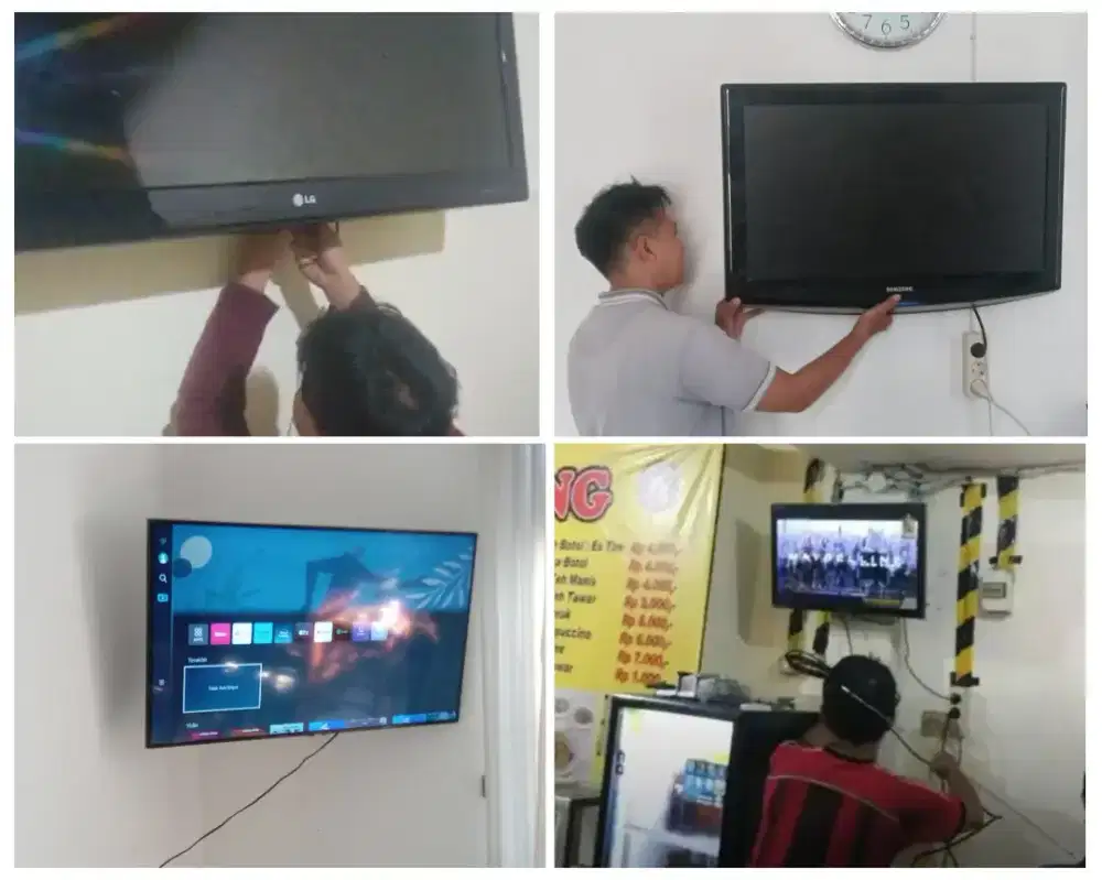 Pasangkan bracket dan Braket plus pasang terima rapih breket led tv